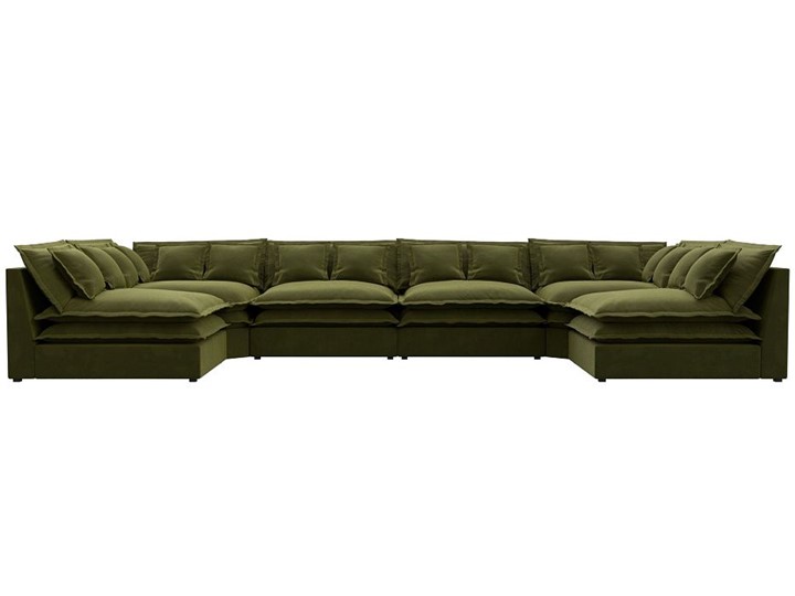 Большой П-образный диван Лига-040, Зеленый (микровельвет) в Кирове - изображение 1