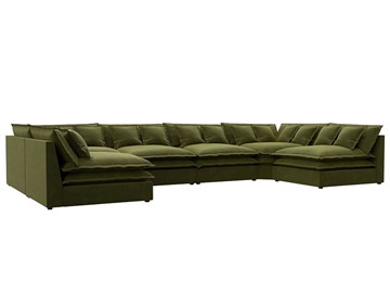 Большой П-образный диван Лига-040, Зеленый (микровельвет) в Кирове