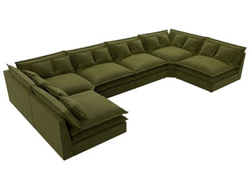 Большой П-образный диван Лига-040, Зеленый (микровельвет) в Кирове - предосмотр 4