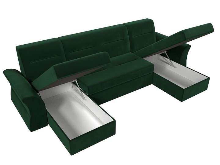 Большой П-образный диван Клайд, Зеленый (Велюр) в Кирове - изображение 2