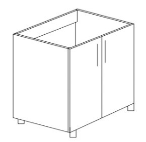Кухонный шкаф двухдверный под накладную мойку Некст МДФ  Б23 МДФ  премиум, глянец, металик в Кирове