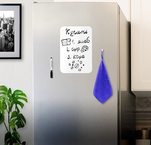 Магнитно-маркерная доска на холодильник BRAUBERG, 30х21 см с маркером, магнитом и салфеткой в Кирове - предосмотр 2